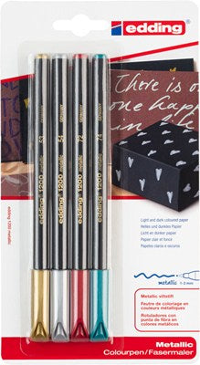 Edding 1200 Metallic Filzstifte – Rundspitze, 1–3 mm, 4 Farben