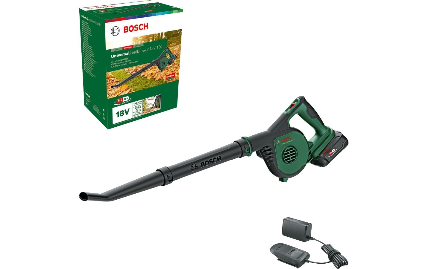 Bosch UniversalLeafBlower Laubbläser – 18 V – Luftstrom 245 km/h – 2,5 Ah & Ladegerät – POWER FOR ALL