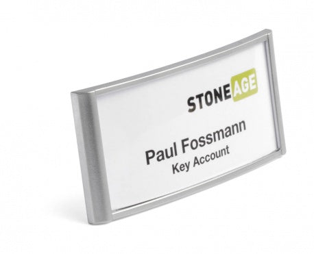 Durable CLASSIC Namensschild – 65 × 30 mm – Magnet, silber – Pack à 10