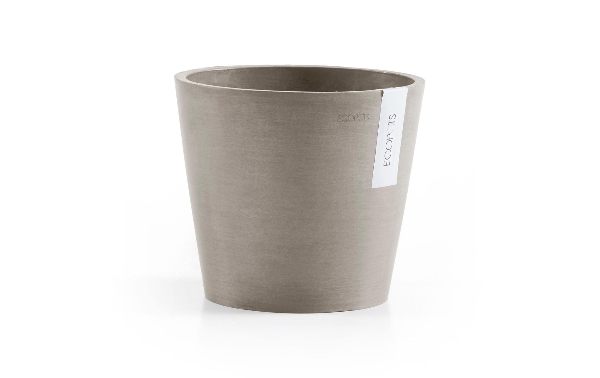 Ecopots Amsterdam Pflanzentopf – Ø 20 × 17,5 cm – Kunststoff, Taupe