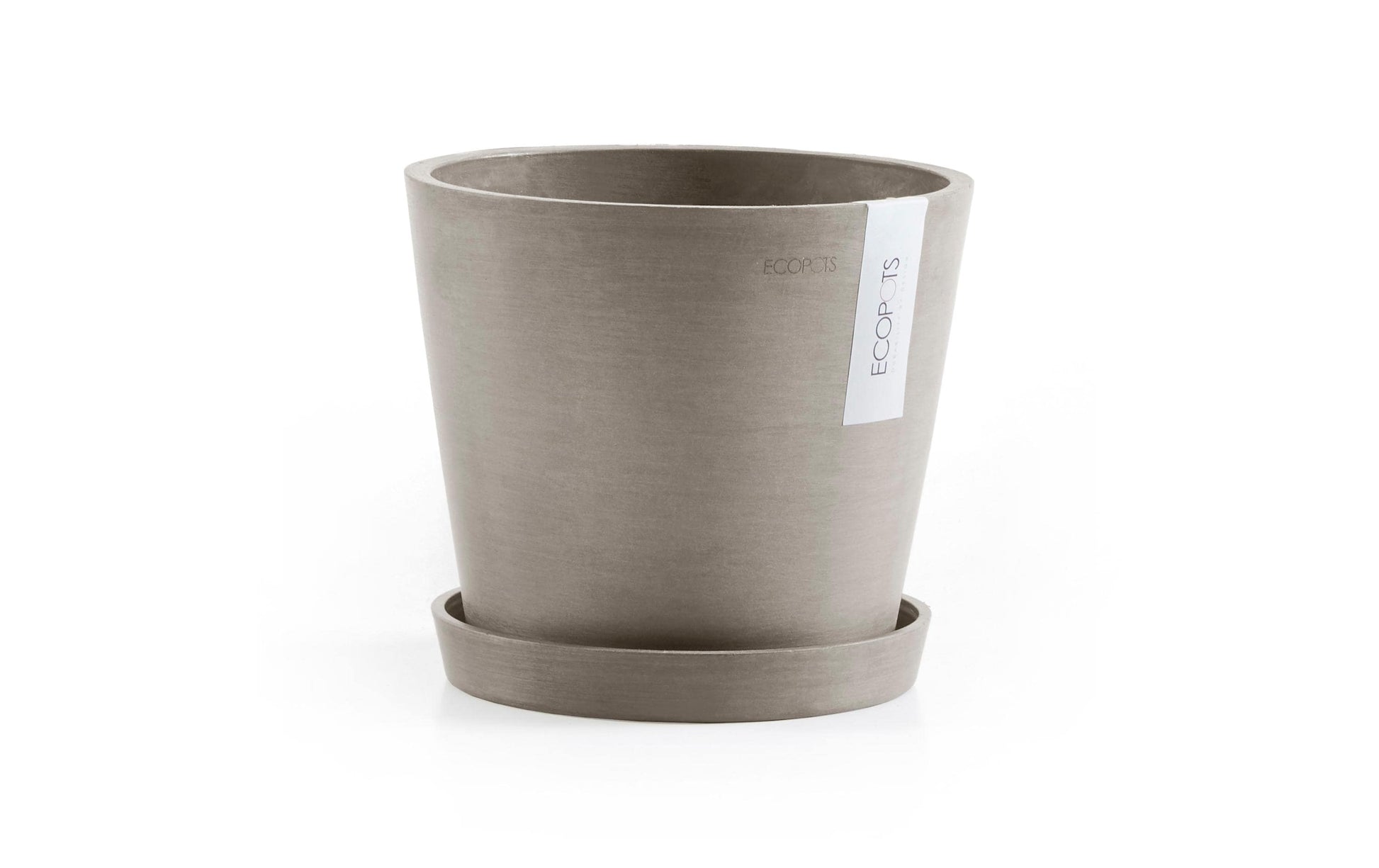 Ecopots Amsterdam Pflanzentopf – Ø 20 × 17,5 cm – Kunststoff, Taupe