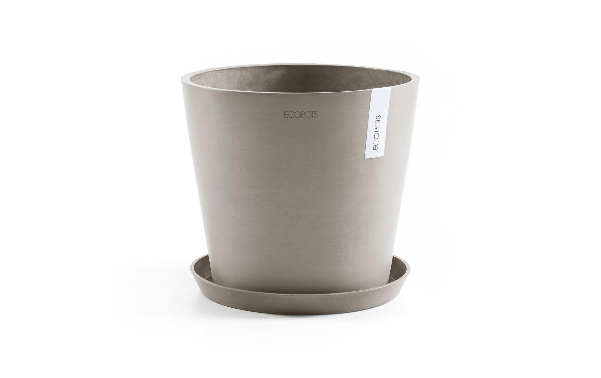 Ecopots Pflanzentopf – Ø 30 × 26,3 cm – Kunststoff, Taupe