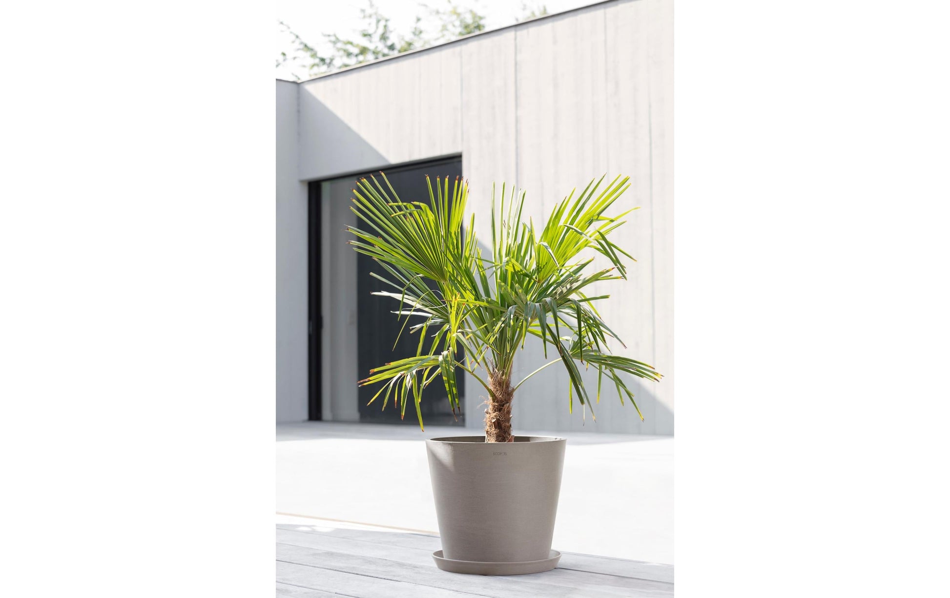 Ecopots Pflanzentopf – Ø 40 × 35 cm – Recycling-Kunststoff, Taupe