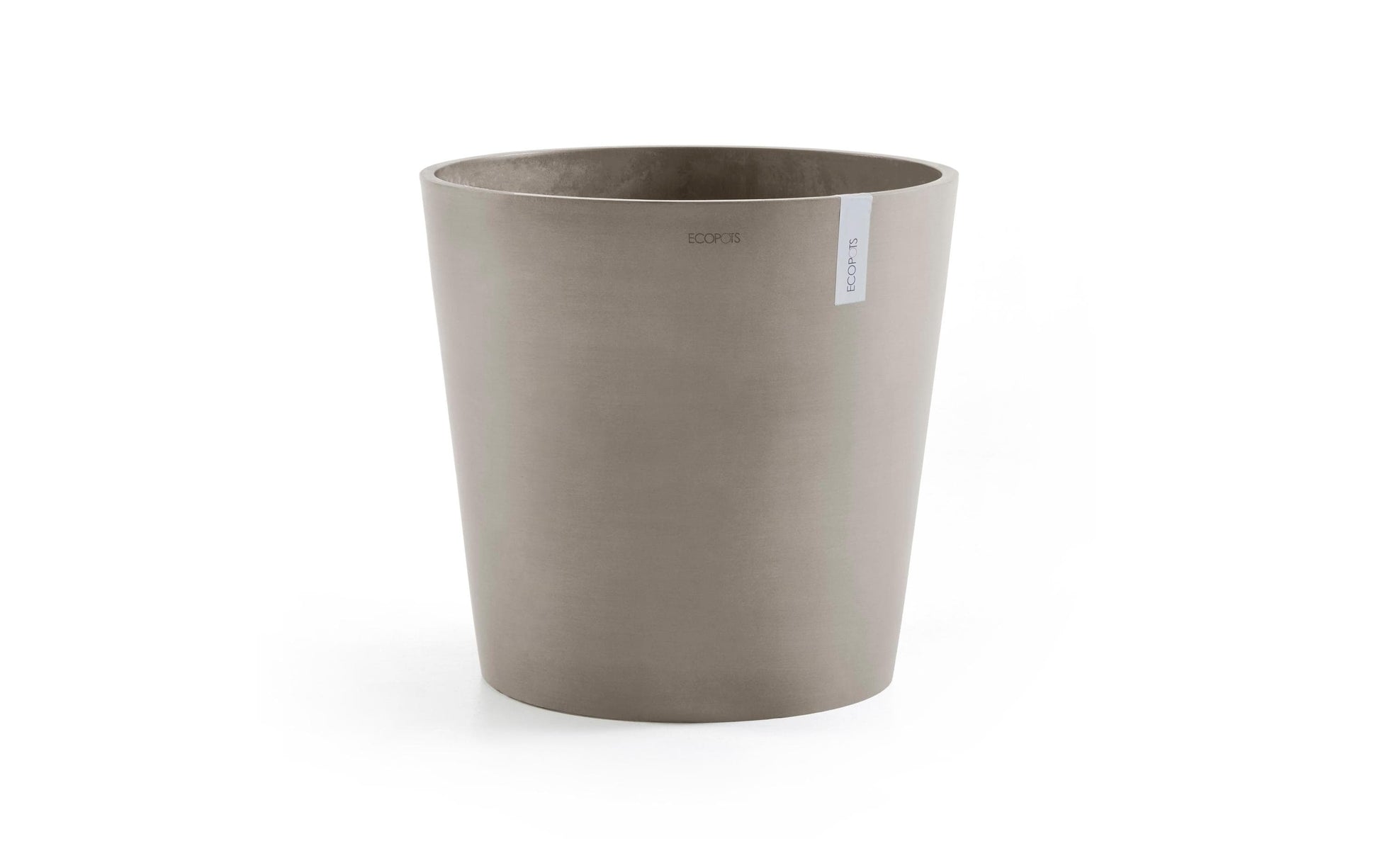 Ecopots Amsterdam Pflanzentopf – Ø 50 × 43,8 cm – Recycling-Kunststoff, Taupe