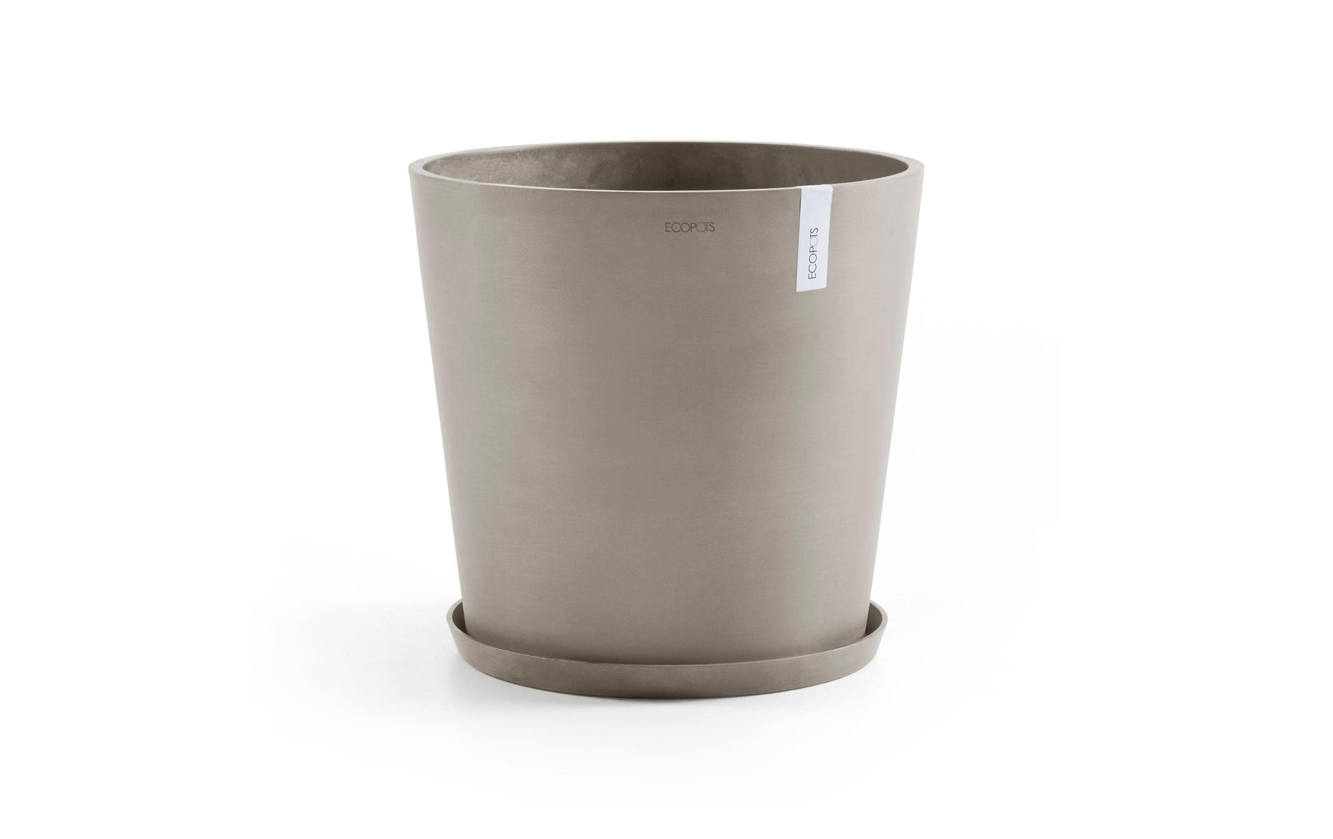 Ecopots Amsterdam Pflanzentopf – Ø 50 × 43,8 cm – Recycling-Kunststoff, Taupe