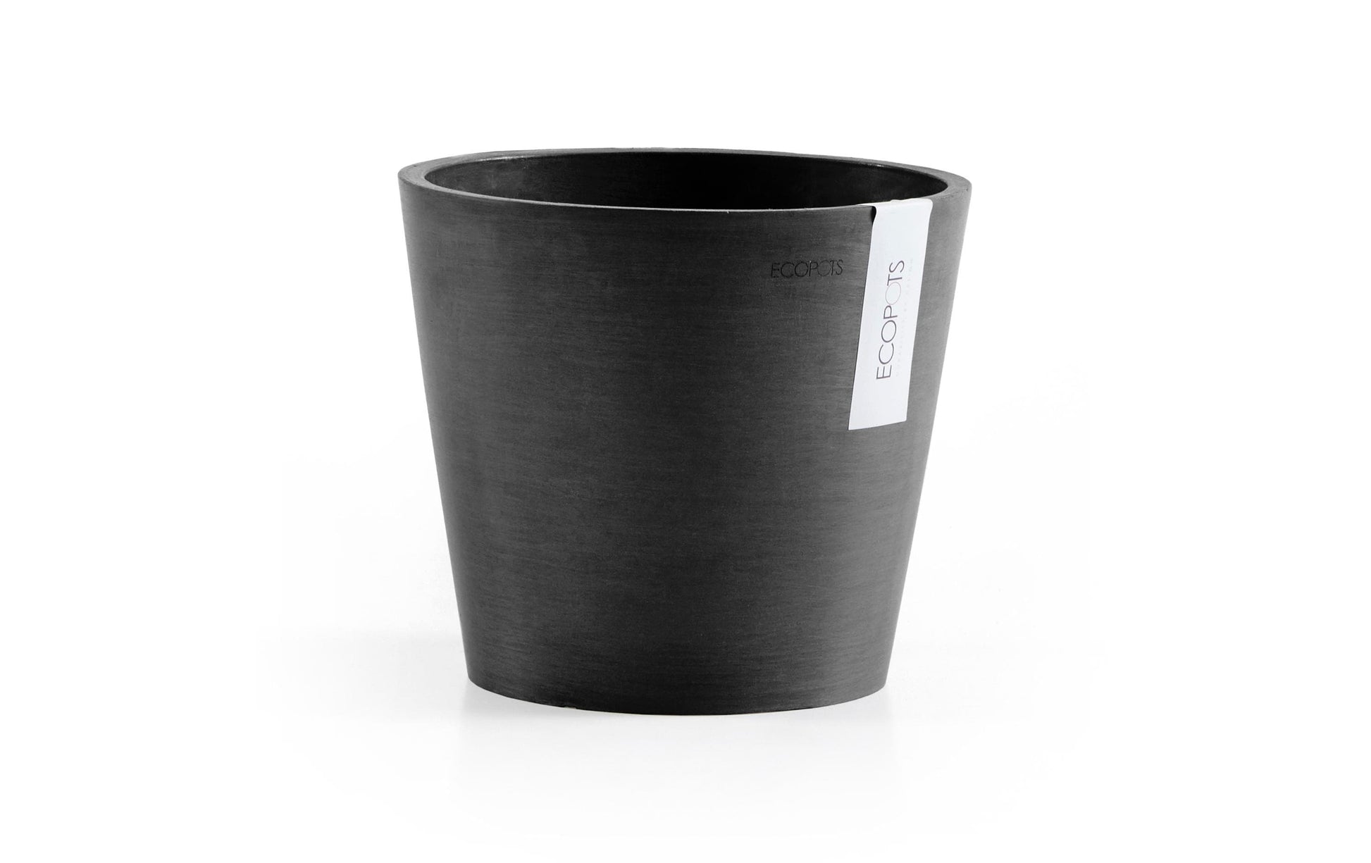 Ecopots Amsterdam Pflanztopf – Ø 20 × 17,5 cm – Recycling-Kunststoff, Dunkelgrau