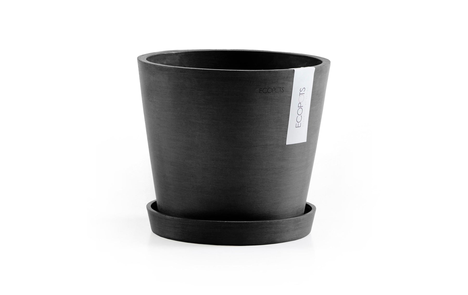 Ecopots Amsterdam Pflanztopf – Ø 20 × 17,5 cm – Recycling-Kunststoff, Dunkelgrau
