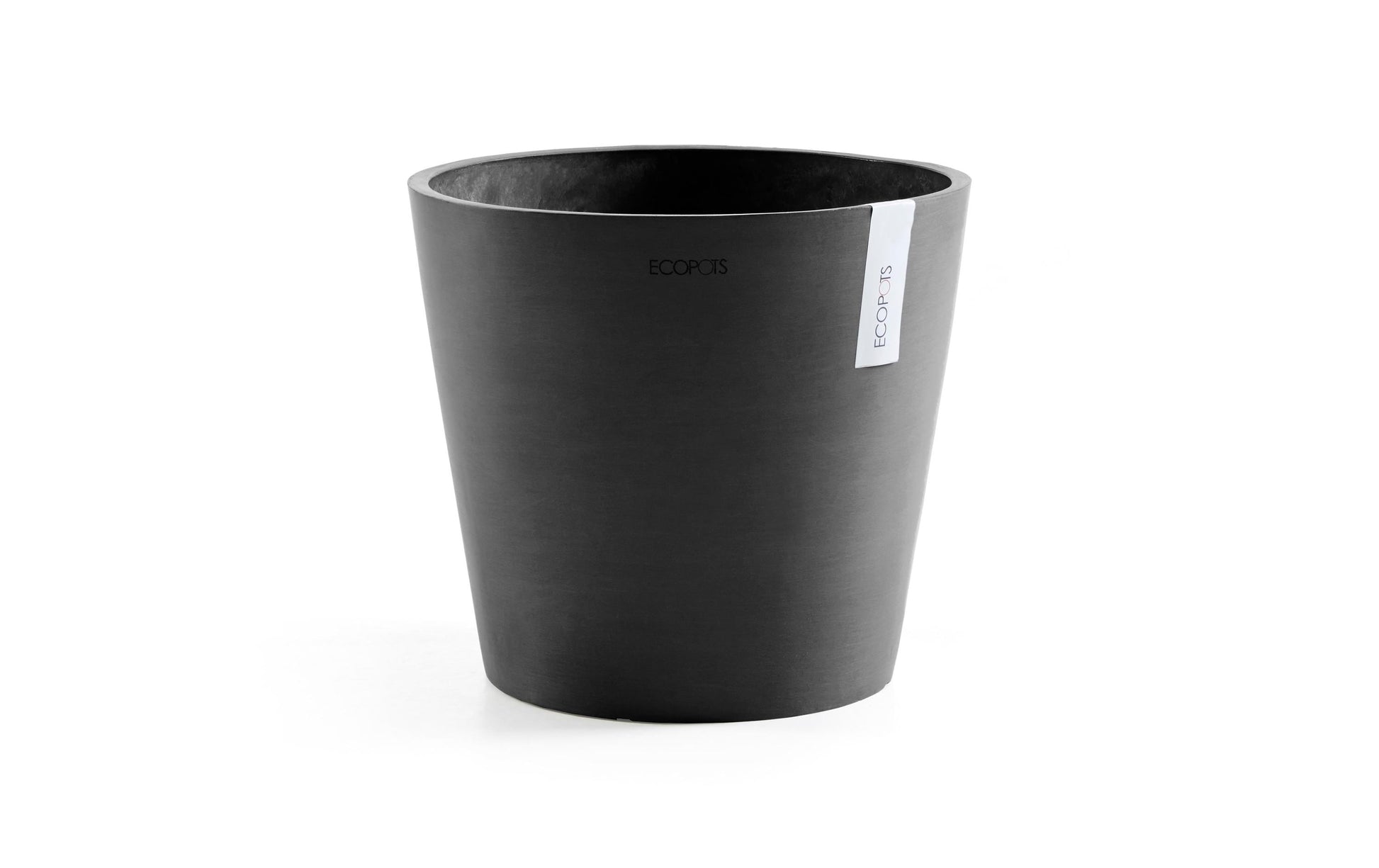 Ecopots Amsterdam Pflanzkübel – Ø 40 × 35 cm – Recycling-Kunststoff, Dunkelgrau