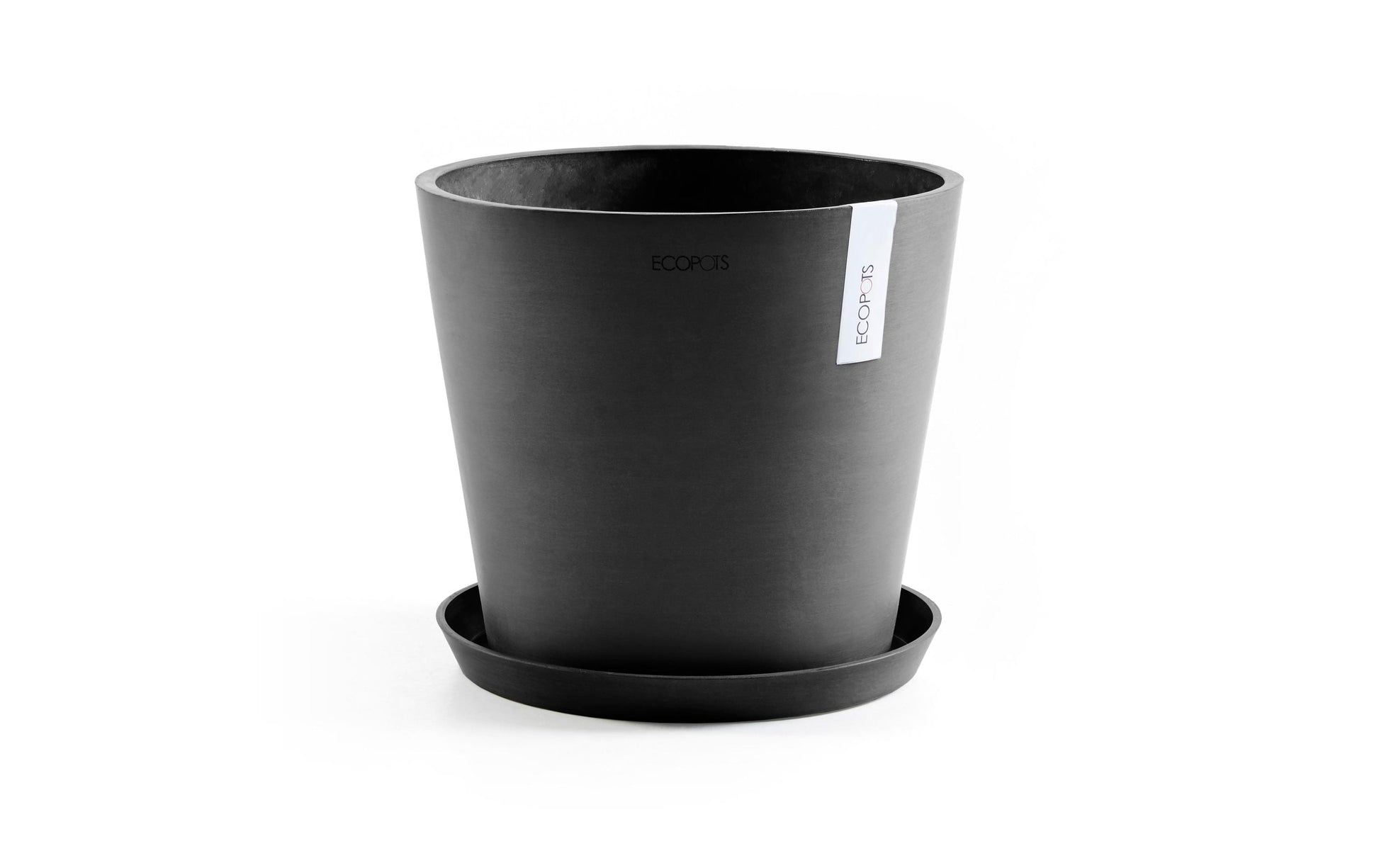 Ecopots Amsterdam Pflanzkübel – Ø 40 × 35 cm – Recycling-Kunststoff, Dunkelgrau