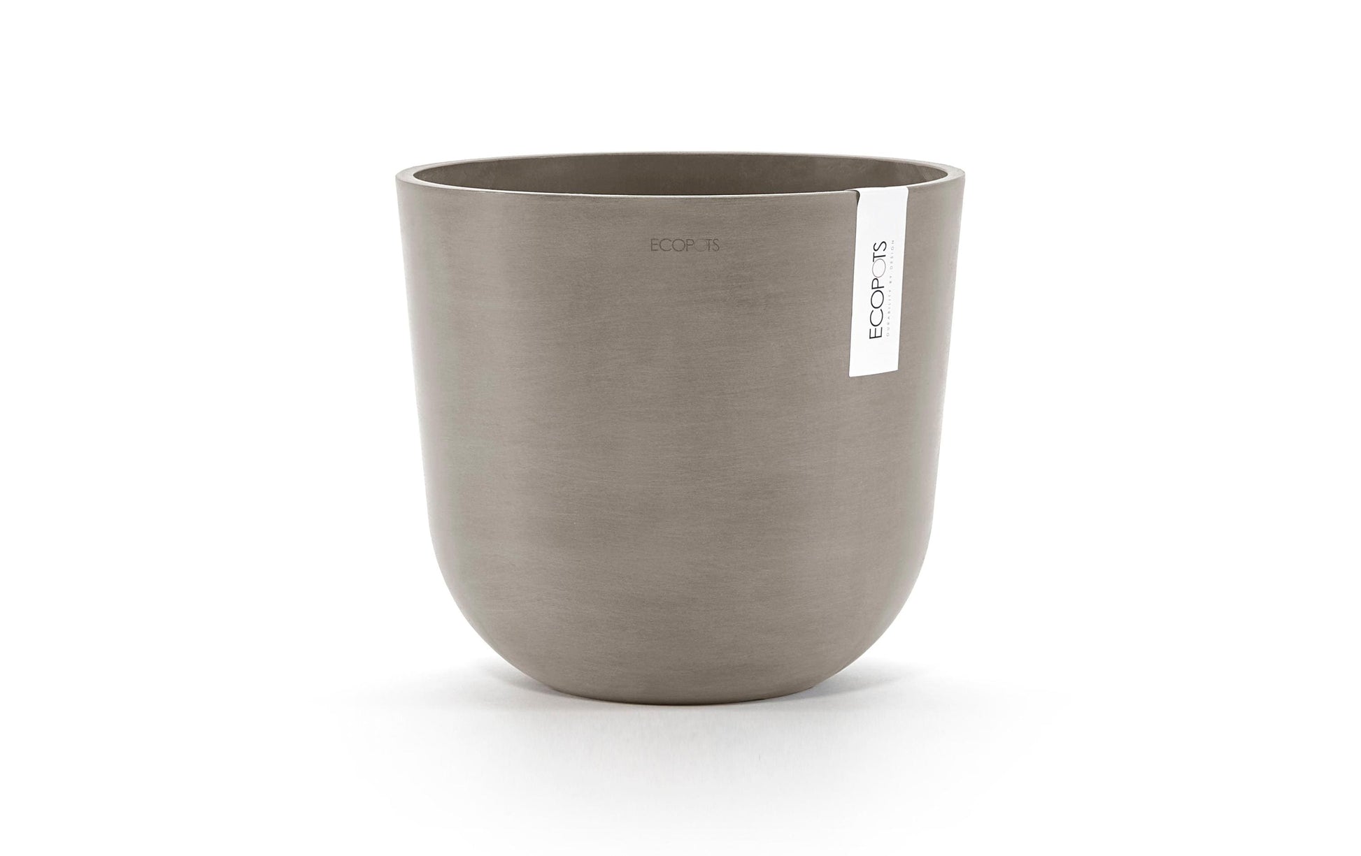 Ecopots Oslo Pflanzentopf – Ø 25 × 21,8 cm – Recycling-Kunststoff, Taupe