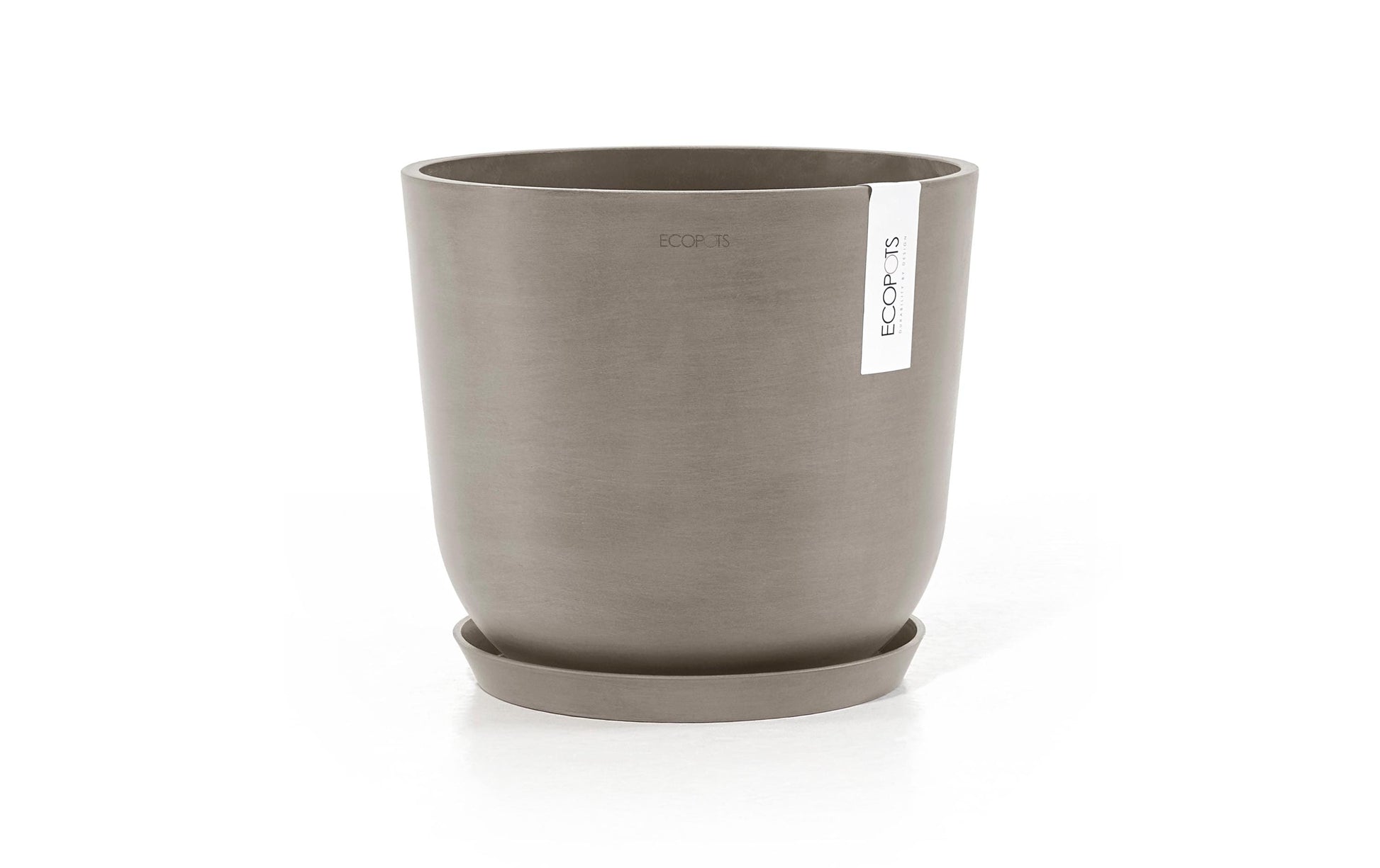 Ecopots Oslo Pflanzentopf – Ø 25 × 21,8 cm – Recycling-Kunststoff, Taupe