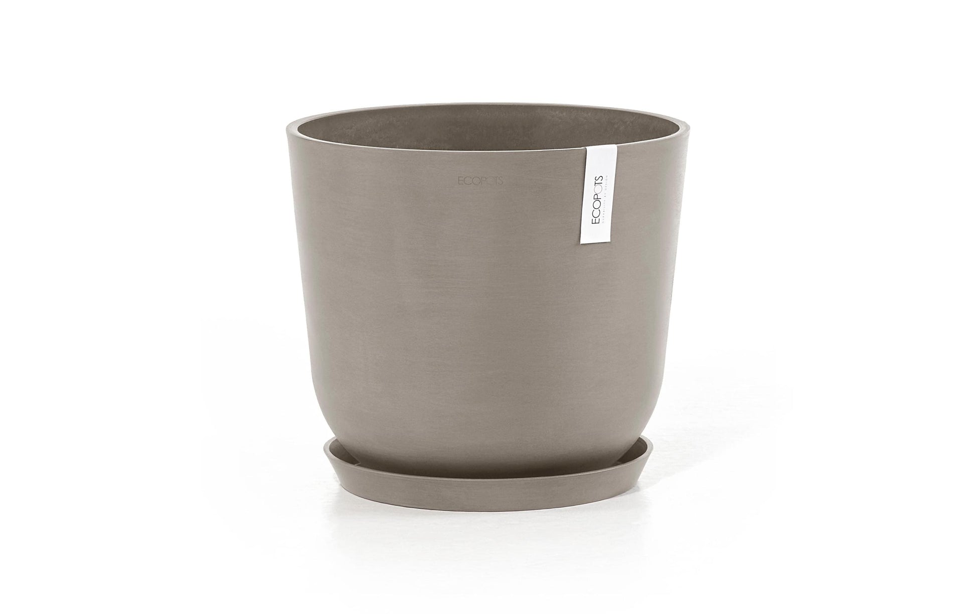 Ecopots Pflanzentopf – Ø 35 × 30,5 cm – Recycling-Kunststoff, Taupe