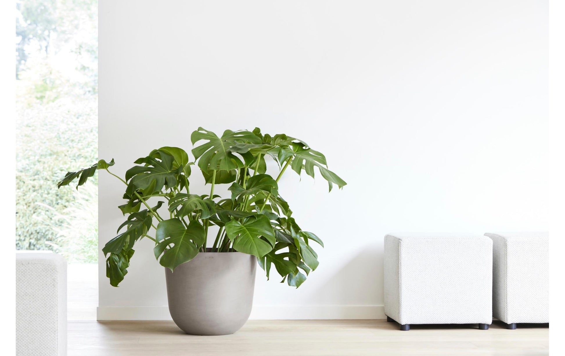 Ecopots Oslo Pflanzentopf – Ø 45 × 39,2 cm – Kunststoff, Taupe