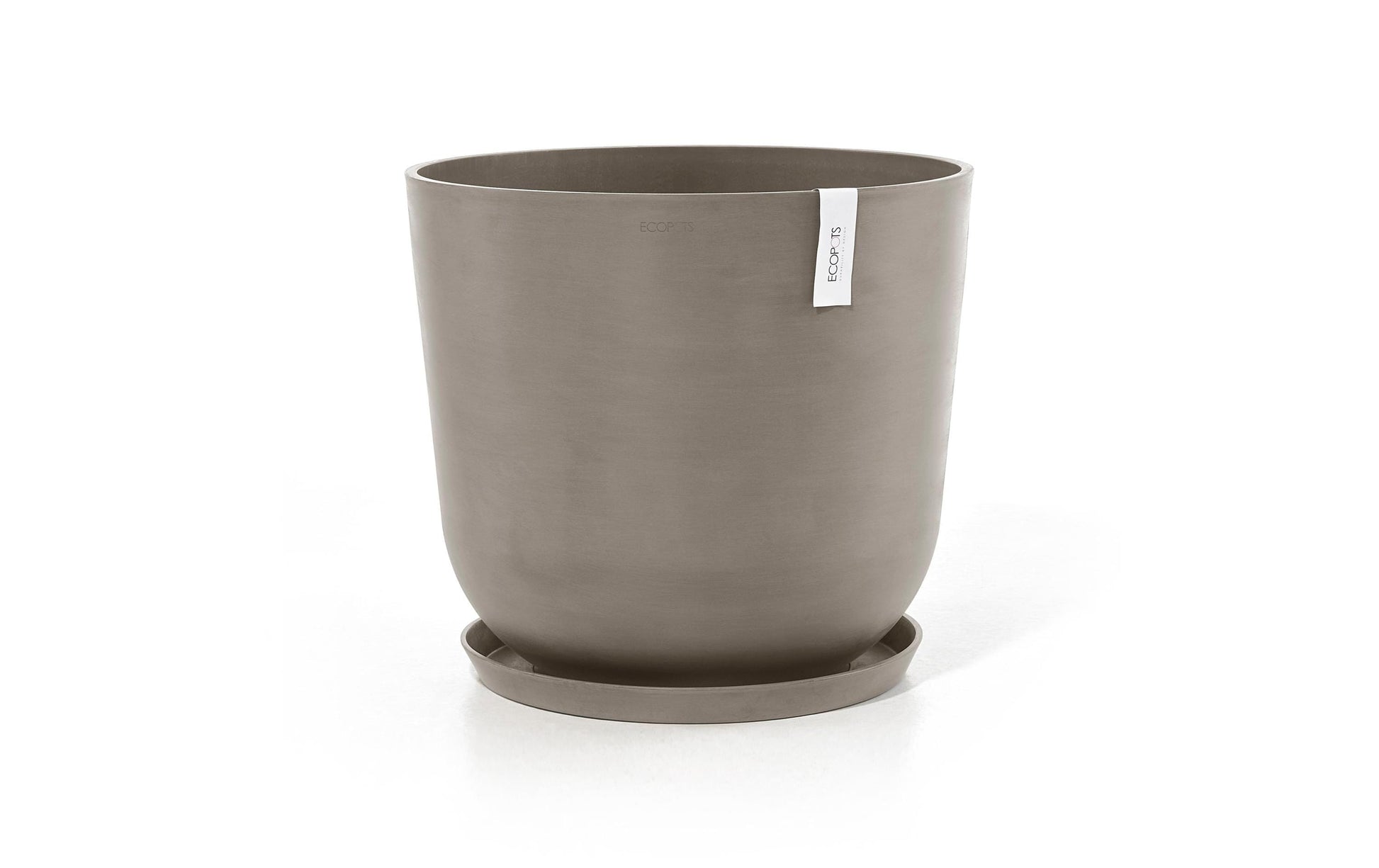 Ecopots Pflanzentopf – Ø 55 × 47,9 cm – Recycling-Kunststoff, Taupe