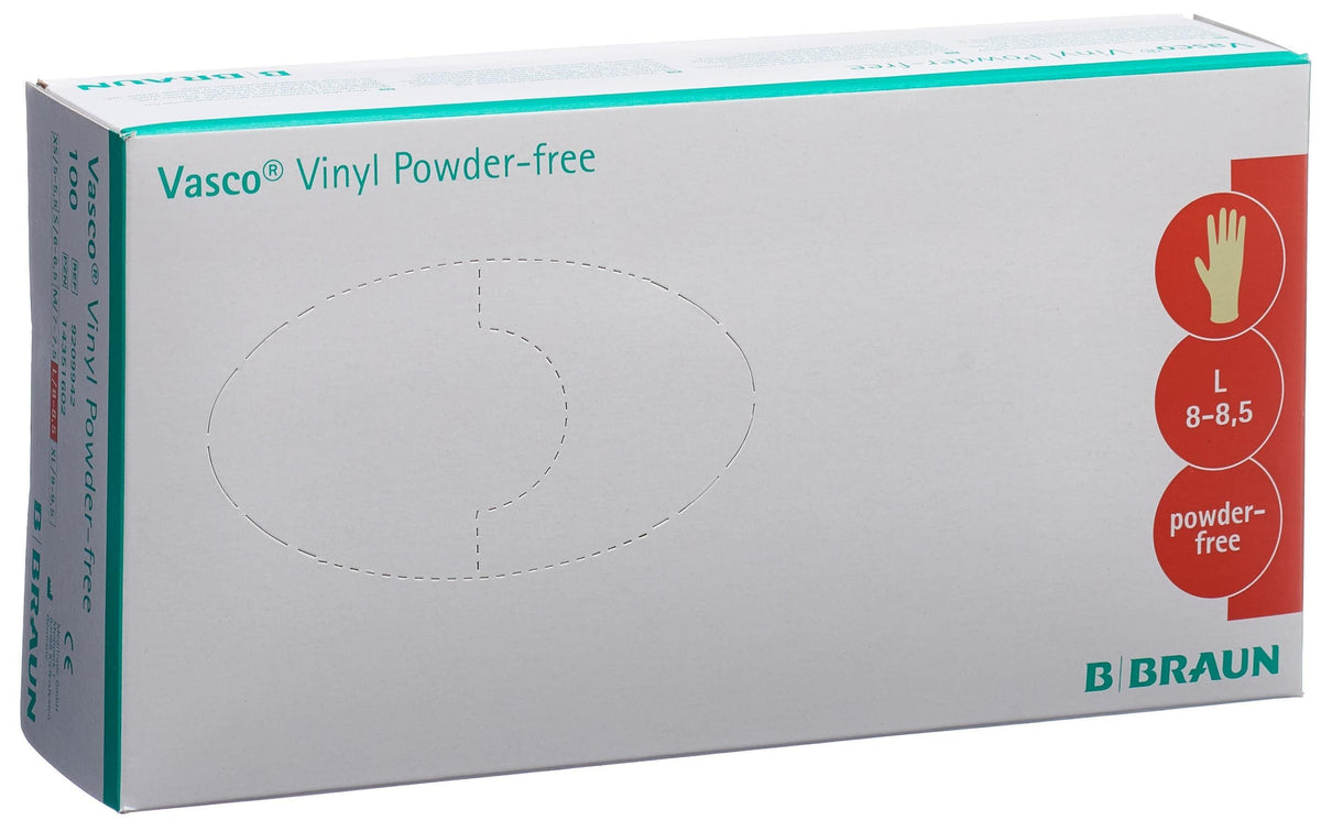 B. Braun – Einweghandschuhe Vinyl, Vasco Vinyl Sensitive – L, 50 Paar – Transparent, MDR I