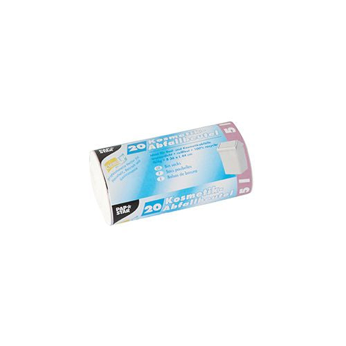 Papstar Kehrichtsack – 5 l, LLDPE, weiss, 16 µm, 360 × 440 mm, 20 Stk