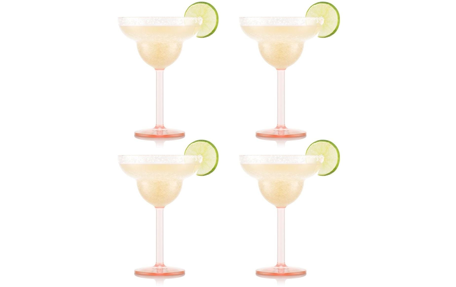 Bodum Margarita-Glas – 4er Set, 250 ml, Ø 11,6 cm, H 16,6 cm, Kunststoff, Rosa, spülmaschinenfest, BPA-frei