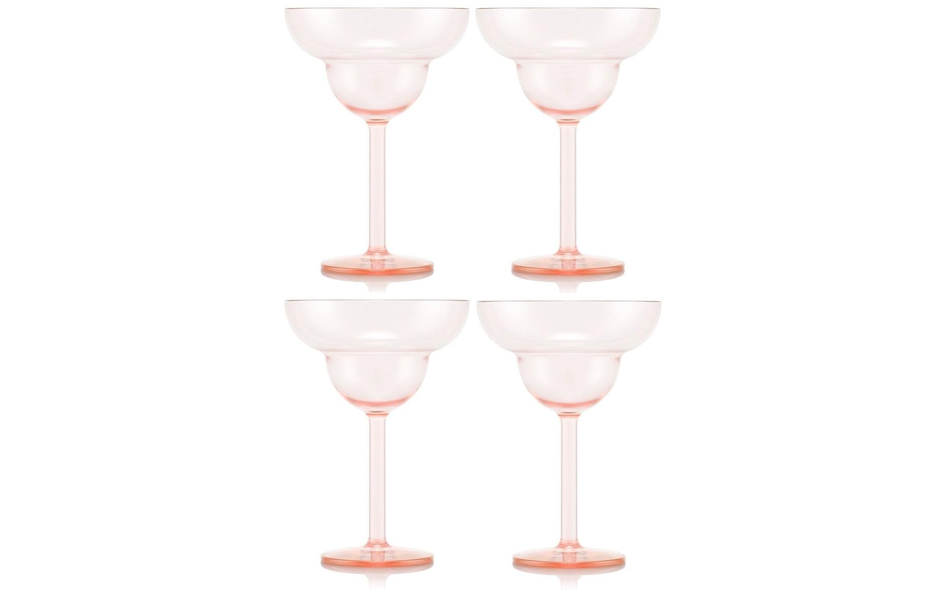 Bodum Margarita-Glas – 4er Set, 250 ml, Ø 11,6 cm, H 16,6 cm, Kunststoff, Rosa, spülmaschinenfest, BPA-frei