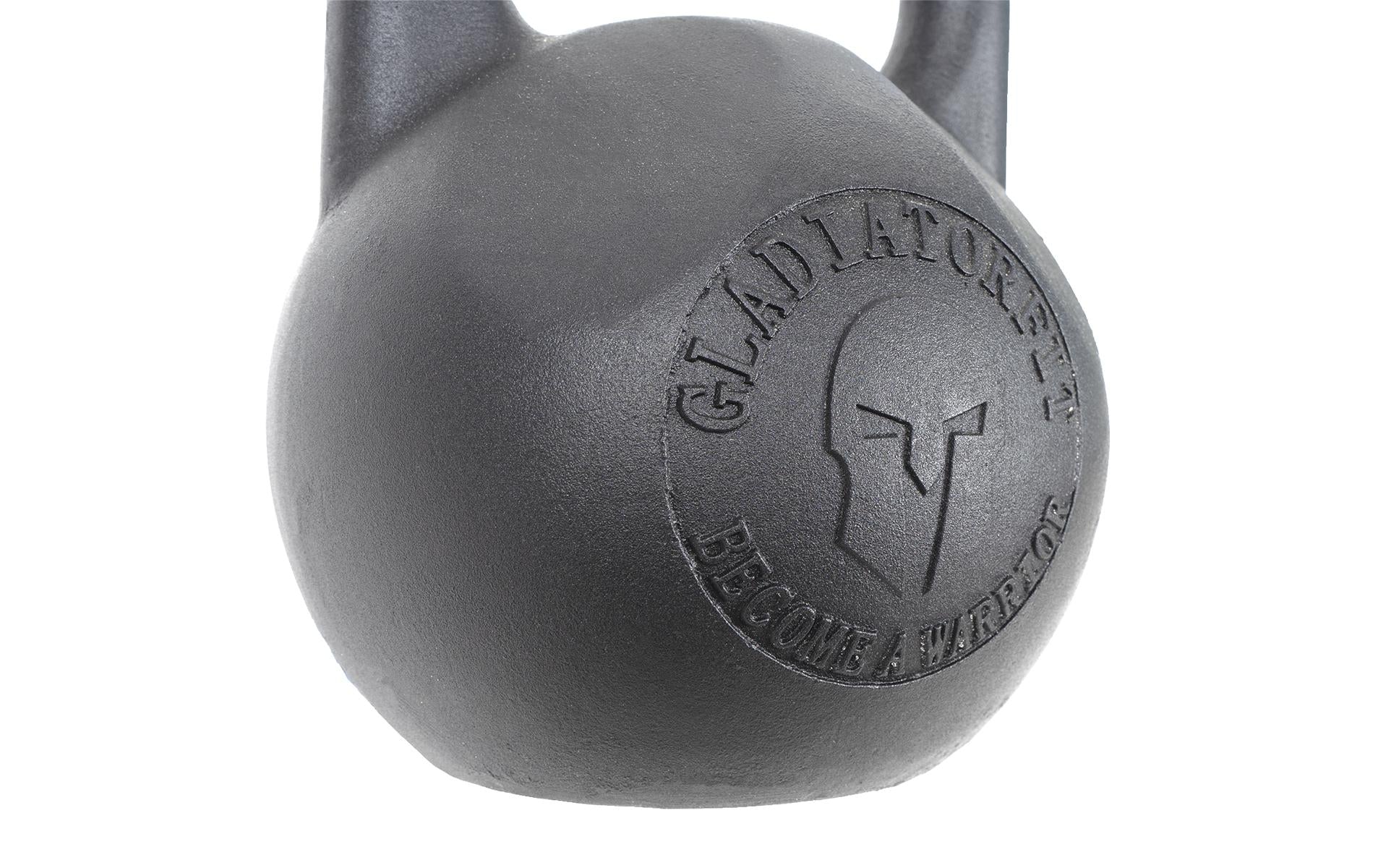 GladiatorFit Kettlebell – 4 kg, Ø 8,5 cm × 16,5 cm, Stahl (pulverbeschichtet), schwarz
