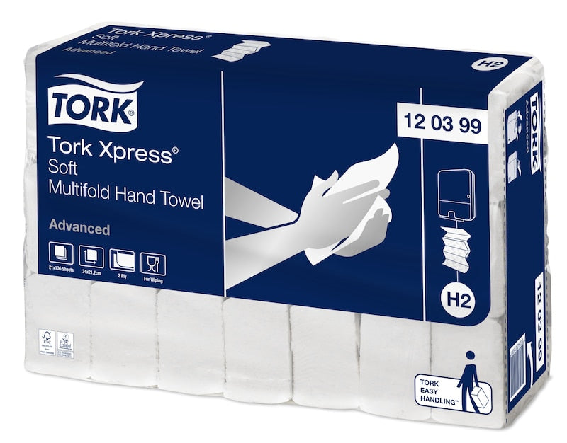 Tork Falthandtücher – 2-lagig, weiss – 212 × 340 mm – für H2 – EU Ecolabel, FSC