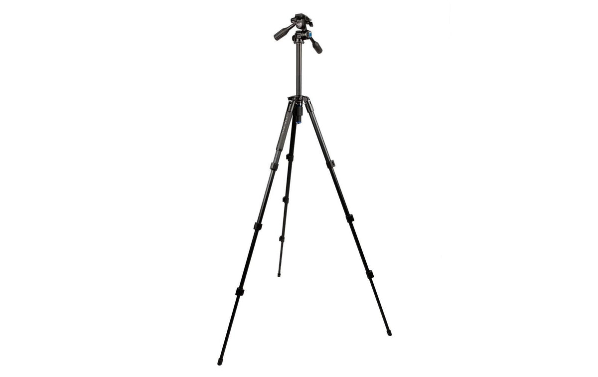 Slik PRO AL-324-3WFC Dreibeinstativ – 3-Wege-Kopf, bis 145 cm – 4 kg – Aluminium, Schwarz