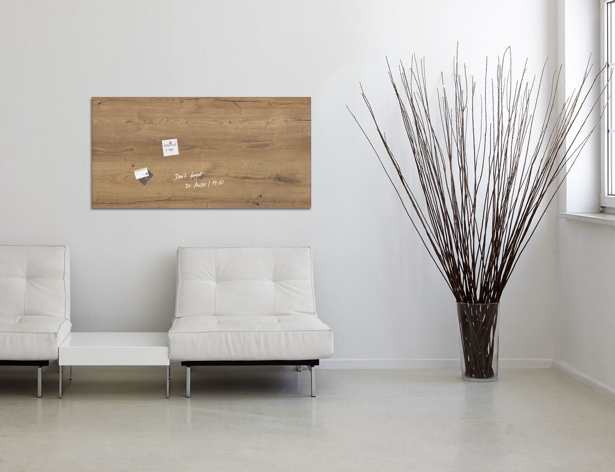 Sigel Whiteboard – 91 × 46 cm, Glas, magnetisch, Wandmontage, inkl. SuperDym Magnetwürfel, Montagesatz