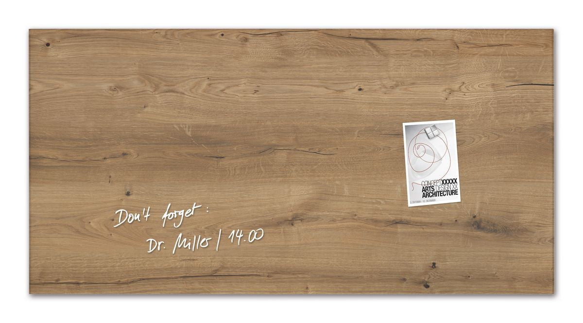 Sigel Whiteboard – 91 × 46 cm, Glas, magnetisch, Wandmontage, inkl. SuperDym Magnetwürfel, Montagesatz
