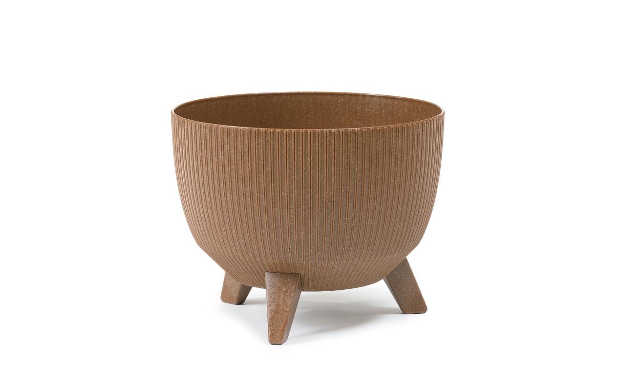 Neogard ROMA ECO WOOD Blumentopf – Ø 33 × 18,5 cm – Recycling-Kunststoff, braun