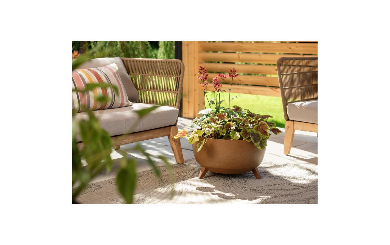 Neogard Blumentopf – Ø 40 × 20,5 cm – Recycling-Kunststoff, Braun
