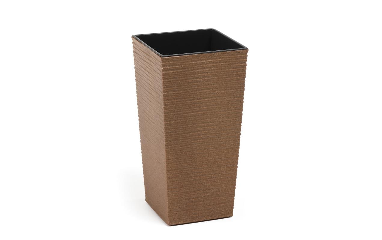 Neogard Blumentopf – 19 × 19 × 36,6 cm – Recycling-Kunststoff, Braun