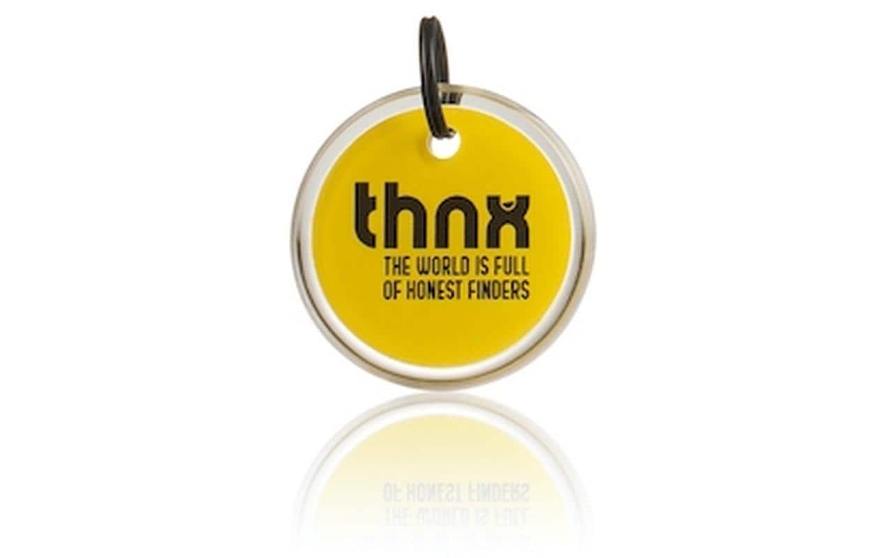 Thnxtags SmartTag Schlüsselanhänger Smart Pack XXL für Thnx Tags App – 34 × 28 mm, Gelb