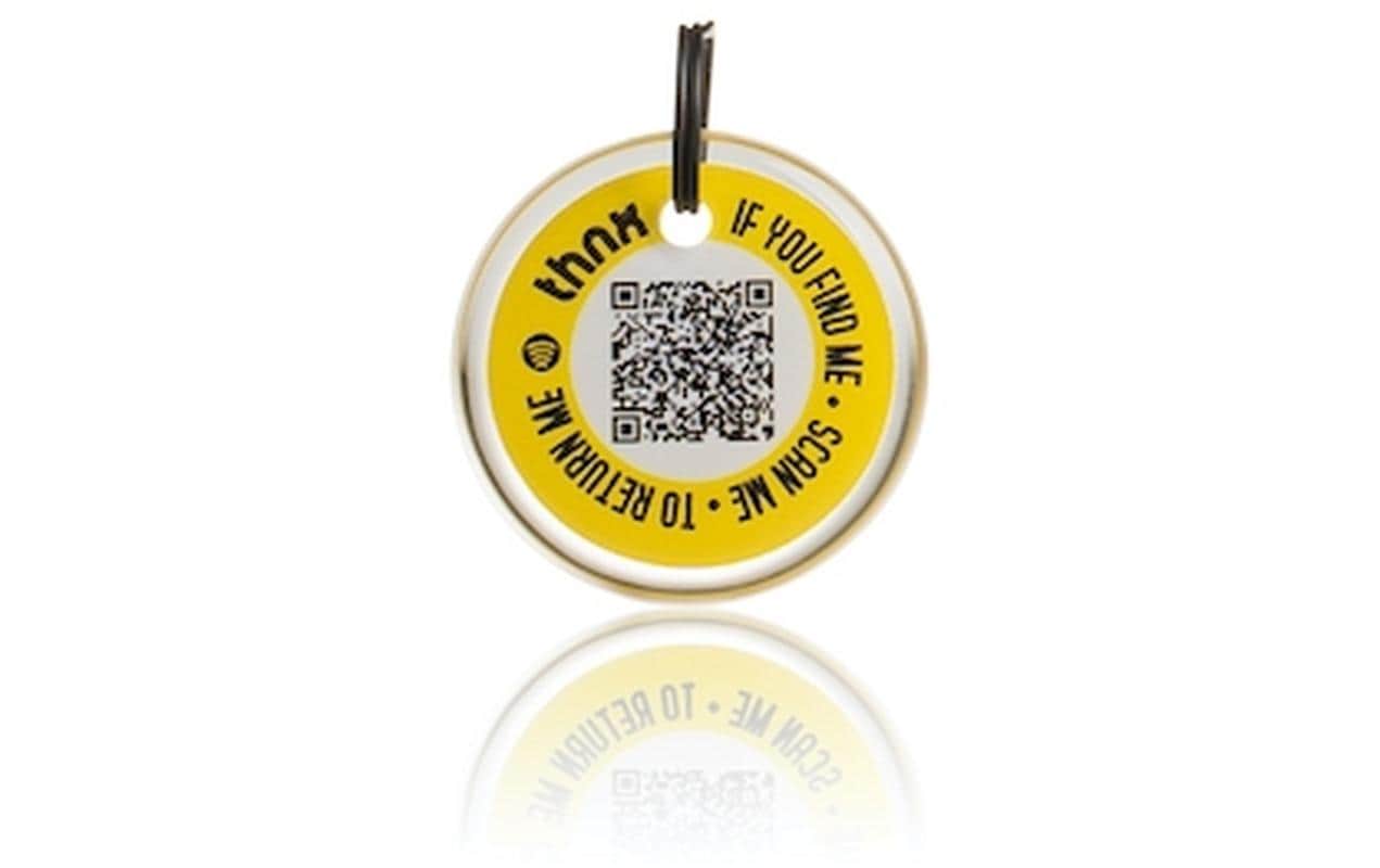 Thnxtags SmartTag Schlüsselanhänger Smart Pack XXL für Thnx Tags App – 34 × 28 mm, Gelb