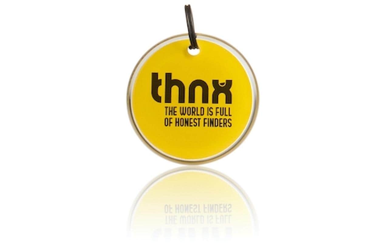 Thnxtags SmartTag Schlüsselanhänger Smart Pack XXL für Thnx Tags App – 34 × 28 mm, Gelb