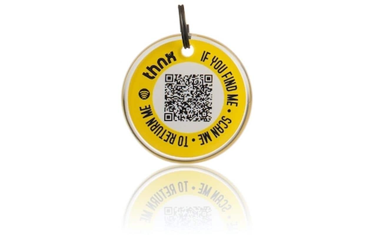 Thnxtags SmartTag Schlüsselanhänger Smart Pack XXL für Thnx Tags App – 34 × 28 mm, Gelb