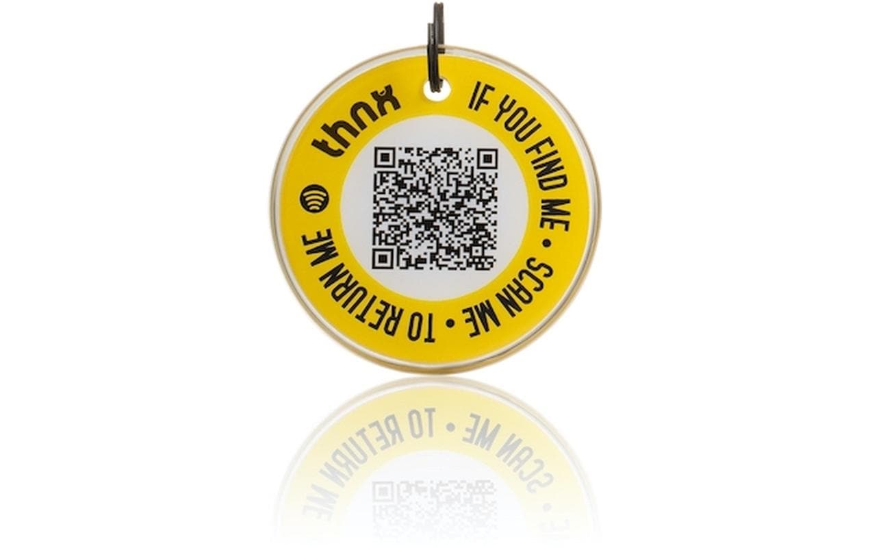 Thnxtags SmartTag Schlüsselanhänger Smart Pack XXL für Thnx Tags App – 34 × 28 mm, Gelb
