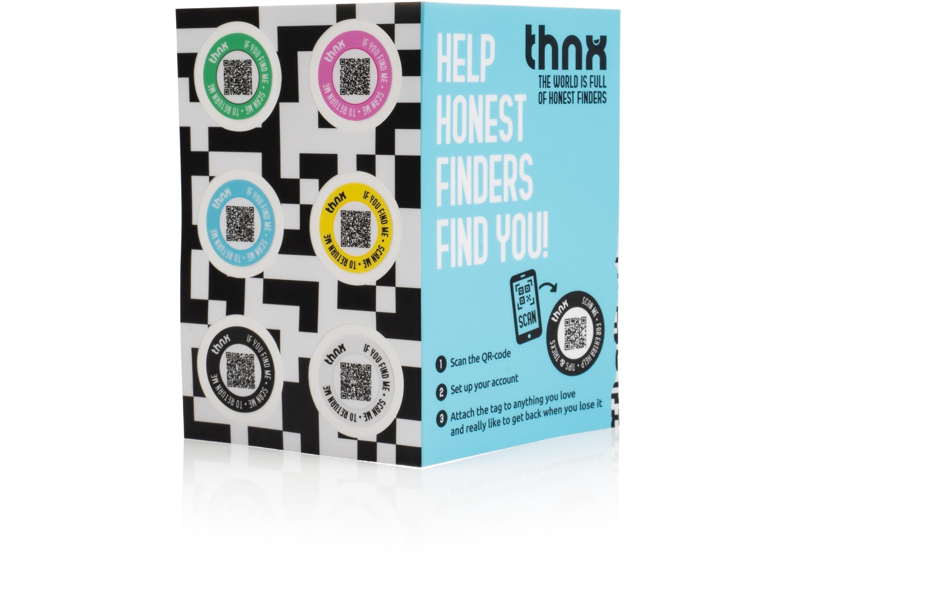 Thnxtags Stickerbogen – App-kompatibel, ohne Verbindungsmöglichkeiten – für Thnx Tags App – mehrfarbig