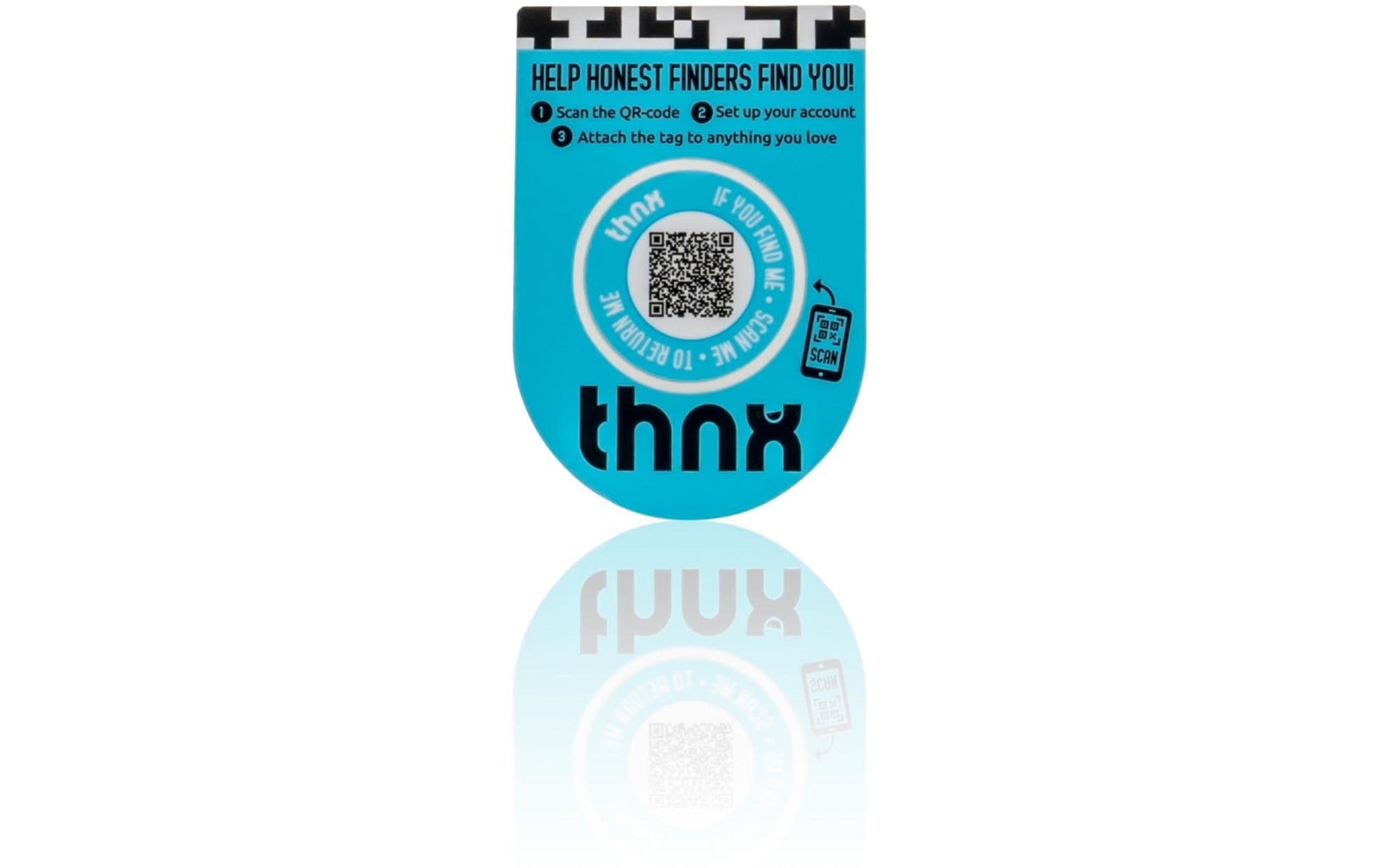 Thnxtags SmartTag-Schlüsselanhänger Smart Pack XL für Thnx Tags App – App-kompatibel, Pink, 50 × 34 mm