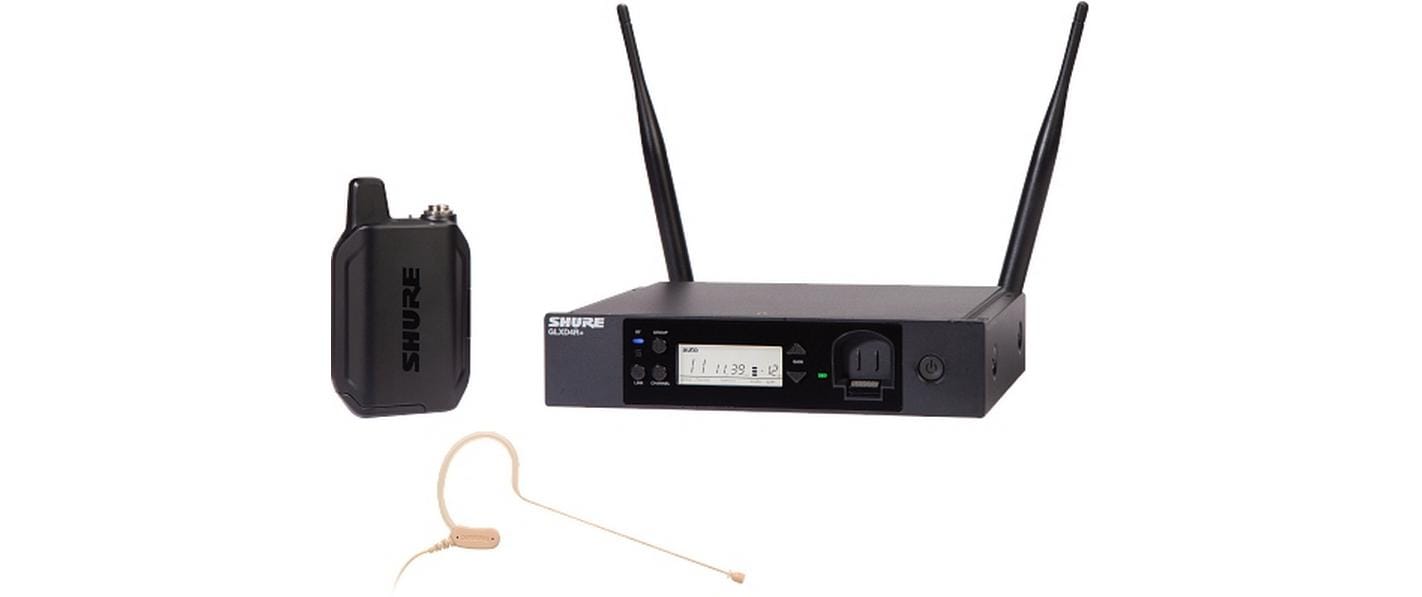 Shure GLXD14R+E/MX53-Z4 Headsetmikrofon – Mini-XLR, 6,3 mm Klinke, Kabellos, 50–20'000 Hz