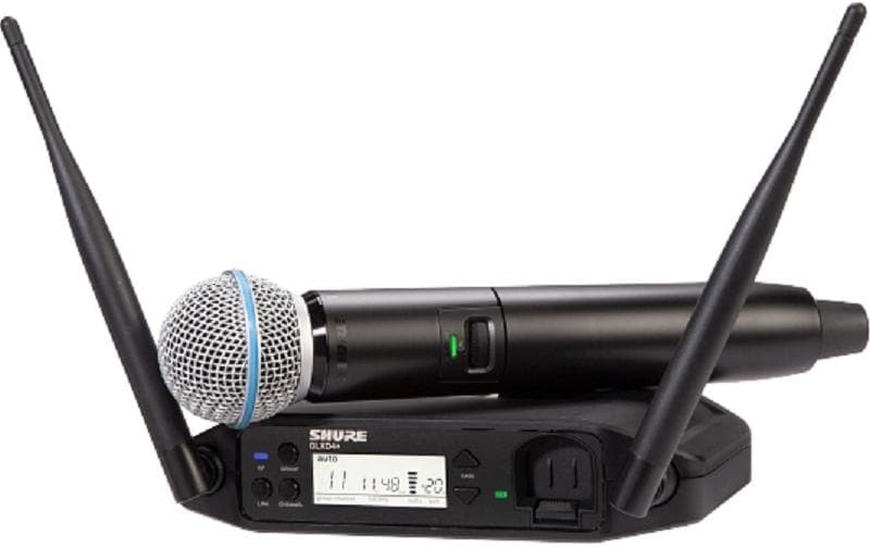 Shure GLXD24+E/B58-Z4 Bühnenmikrofon – 6,35 mm Klinke, XLR, Kabellos (5725–5875 MHz), Niere, Digital