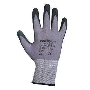 W-flex Handschuhe – Nitril, grau, 10 Stk.