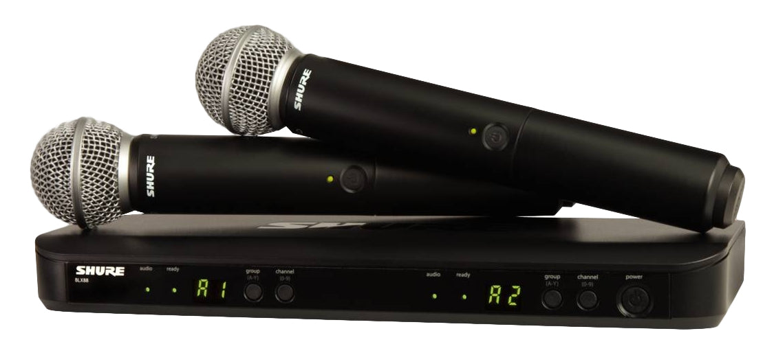 Shure BLX288E/SM58-M17 – Mikrofon, Funk & XLR, Niere, Dynamisch, Gesang & Sprache