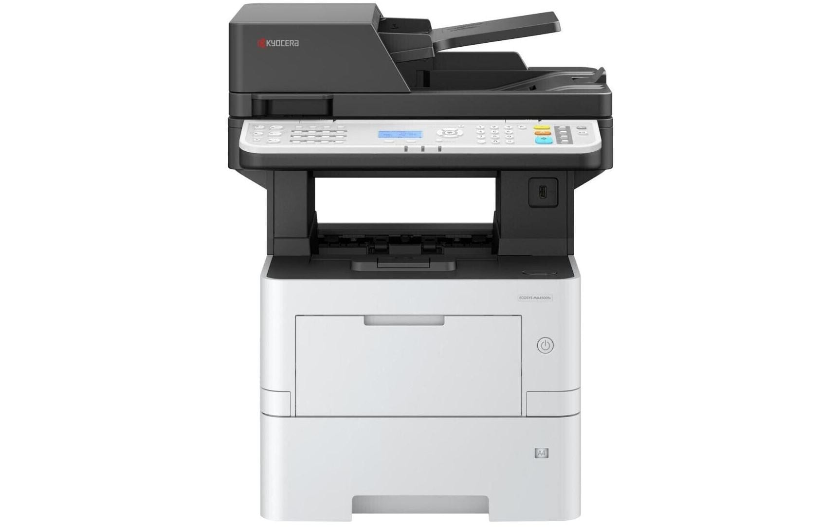 Kyocera MA4500fx – S/W Laser-MFP A4, 4-in-1 – USB/LAN – Duplex, Duplex-ADF – 45 Seiten/Min S/W
