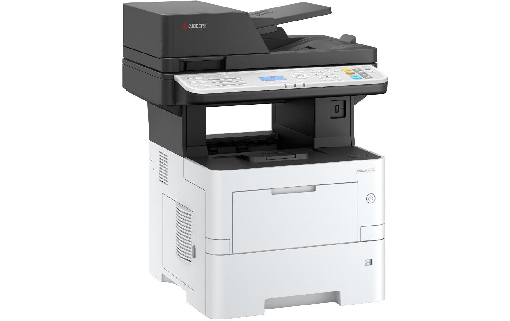 Kyocera MA4500fx – S/W Laser-MFP A4, 4-in-1 – USB/LAN – Duplex, Duplex-ADF – 45 Seiten/Min S/W
