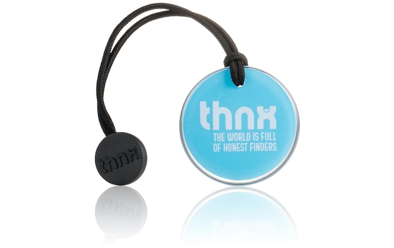 Thnxtags SmartTag-Schlüsselanhänger Tag L für Thnx Tags App – Blau, 50 × 50 mm