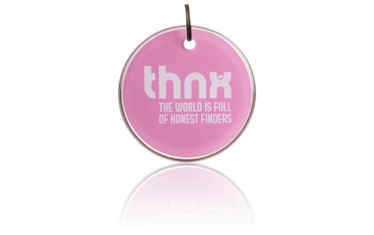 Thnxtags Schlüsselanhänger Tag L für Thnx Tags App – App-kompatibel, Pink, 50 × 50 mm