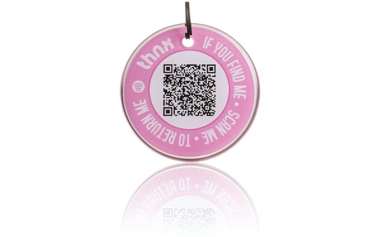 Thnxtags Schlüsselanhänger Tag L für Thnx Tags App – App-kompatibel, Pink, 50 × 50 mm
