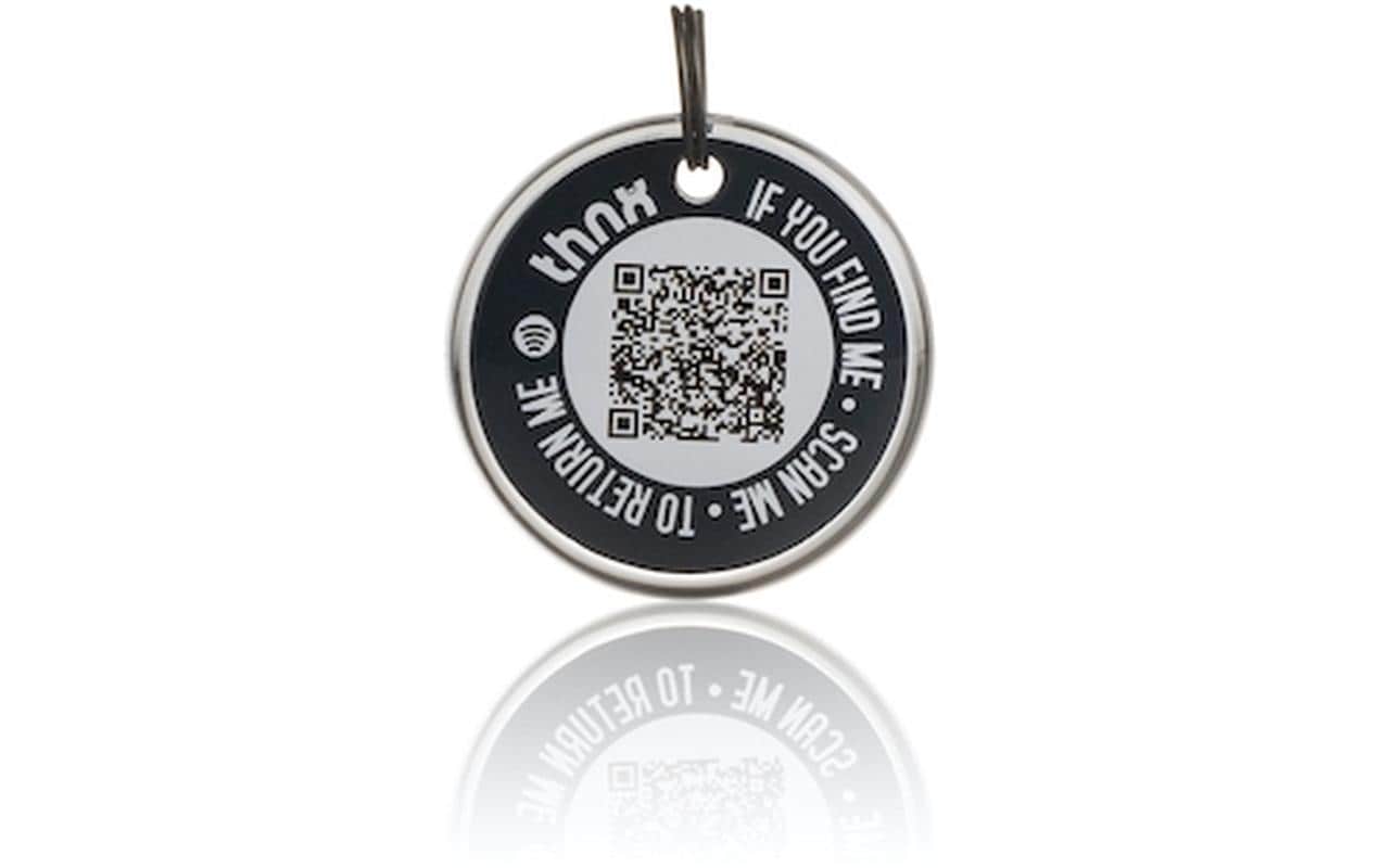 Thnxtags Schlüsselanhänger Tag M für Thnx Tags App – App-kompatibel, Schwarz, 34 × 34 mm