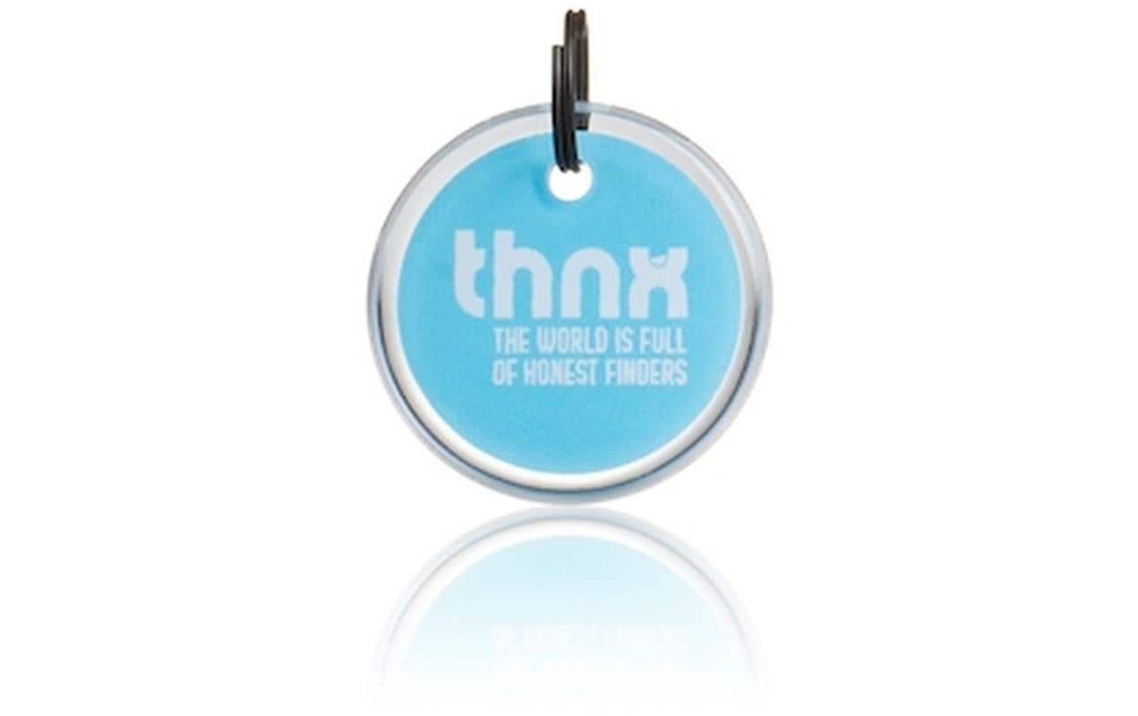 Thnxtags Schlüsselanhänger thnx tag S für Thnx Tags App – App-kompatibel, Blau, 28 × 28 mm