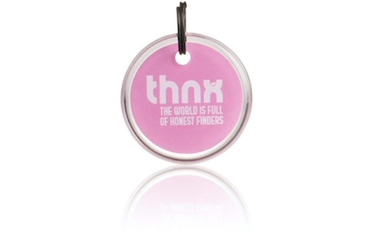 Thnxtags SmartTag-Schlüsselanhänger Smart Pack XL für Thnx Tags App – App-kompatibel, Pink, 50 × 34 mm