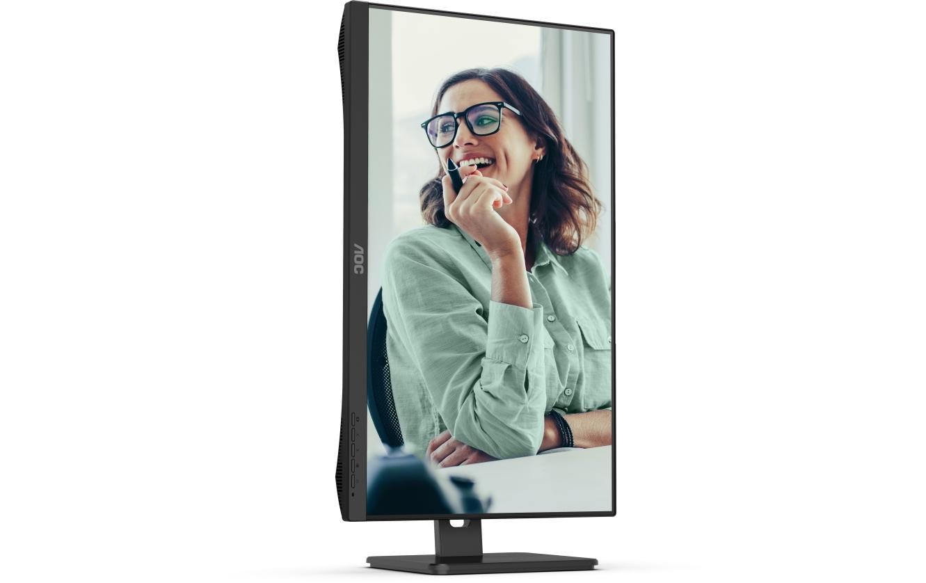 AOC Monitor, 23,8", 300 cd/m², Daisy Chain, USB-C, USB-Hub, Integrierte Lautsprecher, VESA 100 × 100, Schwarz